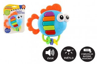 Obrázek z Chrastítko/kousátko ryba piánko plast 14x14cm na baterie RP: 1Kč 